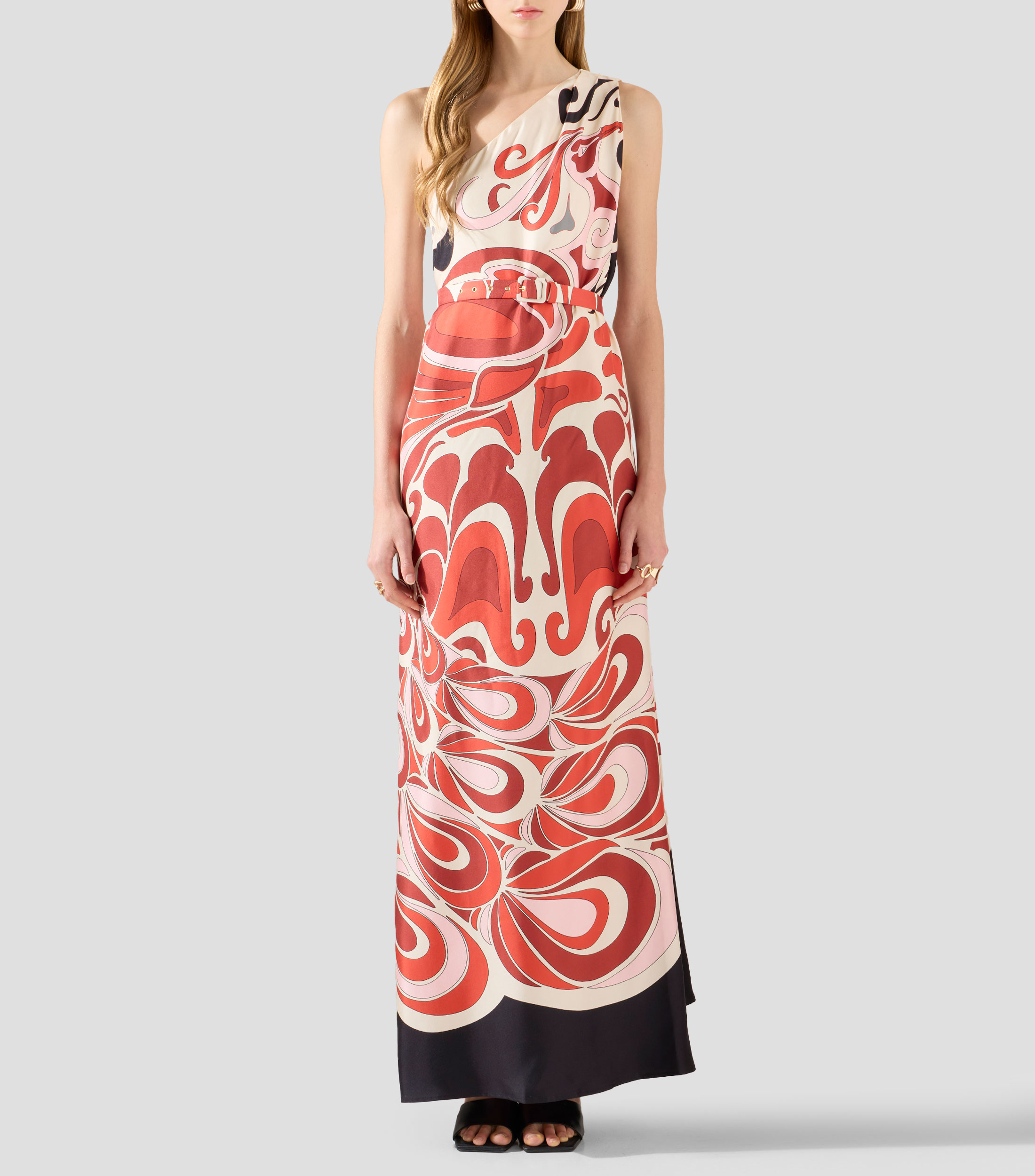 Vestido largo estampado Mujer